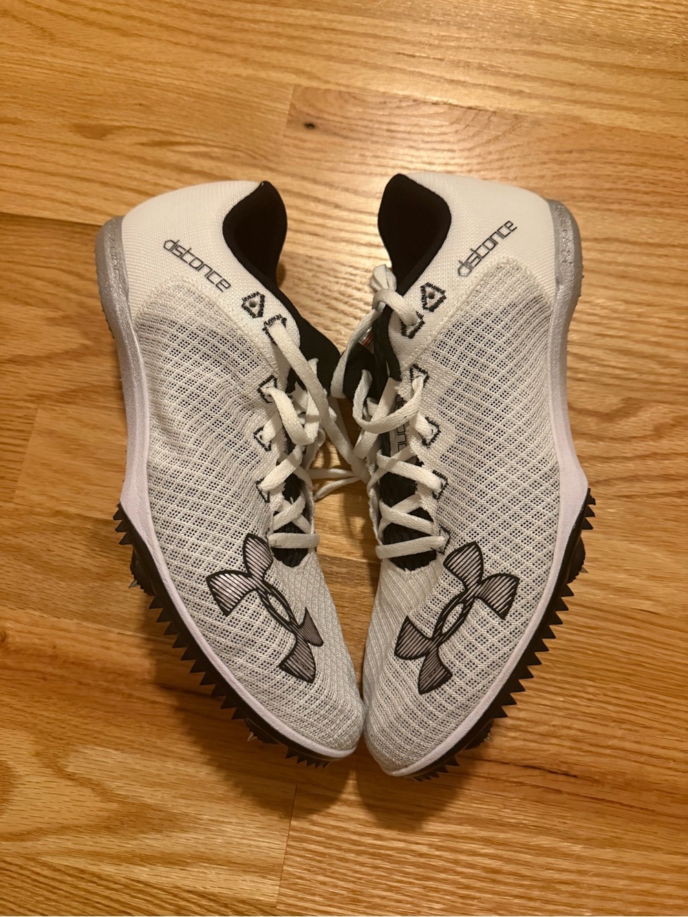 Under Armour Shoes Track and Field Kick Distance 4 White Black Men’s 11.5